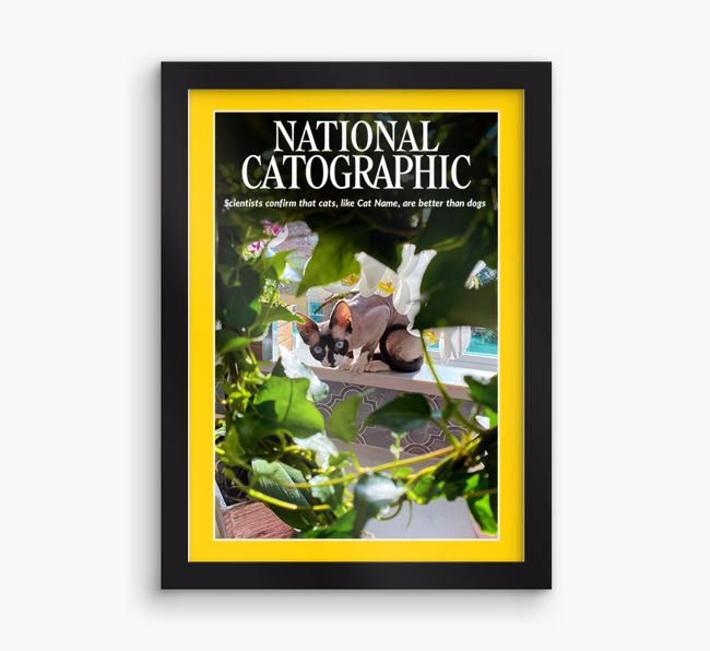 'National Catographic' - Personalised {breedFullName} Framed Print 